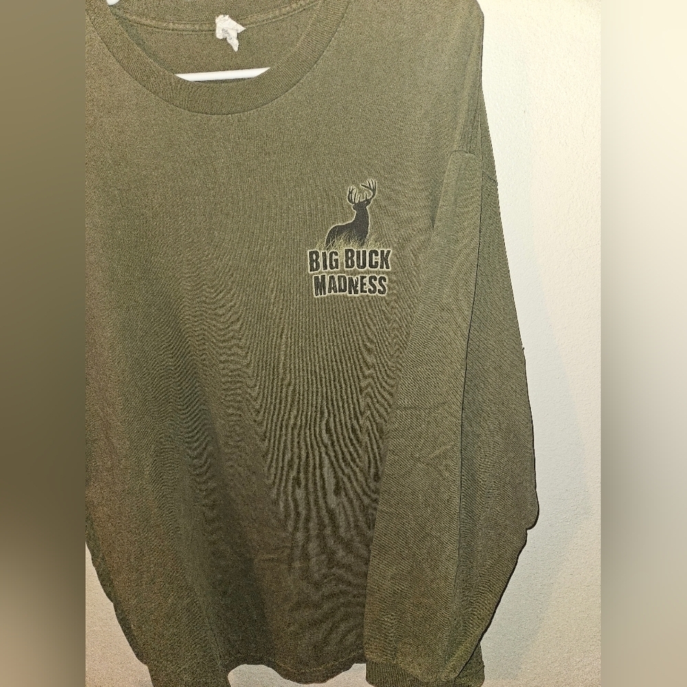 Alstyle Mens Long Sleeve Big Buck Madness T Short Size Xl - Picture 2 of 11